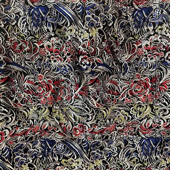 Chico’s Size 3 Multicolored Silk Blend Jacket Asian Inspired Abstract Flaw Read - Picture 5 of 9